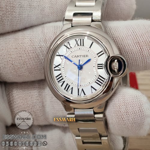 ساعة كارتير بالون موديل نسائي - مقاس 33 ملم - فضي
