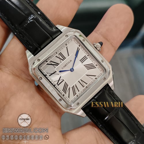 ساعة كارتير سانتوس دومو مقاس 40 جلد اسود