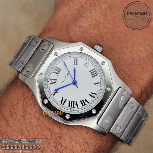 ساعة كارتير سانتوس اوكتاجون - مقاس 36 صغير - مينا...