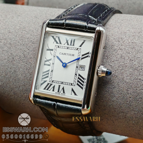 ساعة كارتير تانك موست مقاس 33.7 x 25.5 mm صغير جلد