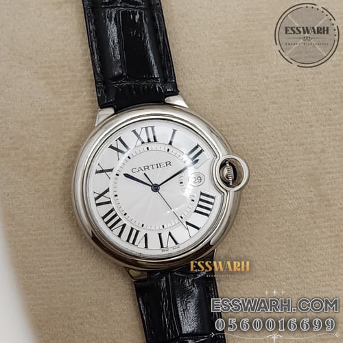 ساعة كارتير بالون - سير جلد اسود مقاس 40