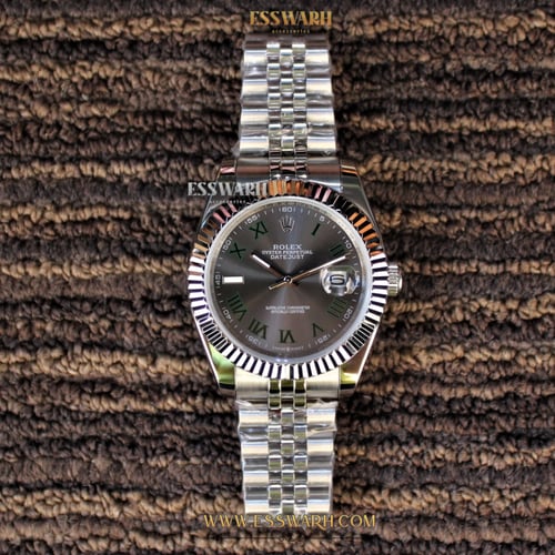 ساعة رولكس ديت جست ارقام لاتينية خضراء - مقاس 41 م...
