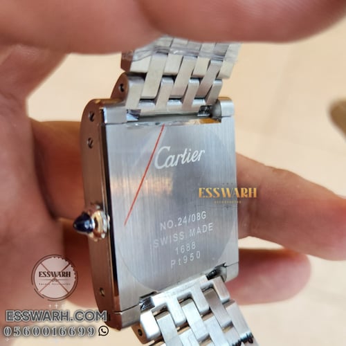 ساعة كارتير تانك نورمال مقاس 37 فضي