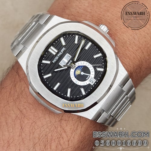 ساعة باتيك فيليب نوتيلوس كونوقراف مينا اسود مقاس 4...