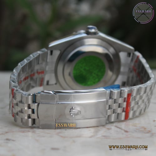 ساعة رولكس ديت جست مقاس 41 - مينا اخضر لامع