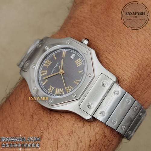 ساعة كارتير سانتوس اوكتاجون - مقاس 36 صغير - مينا...