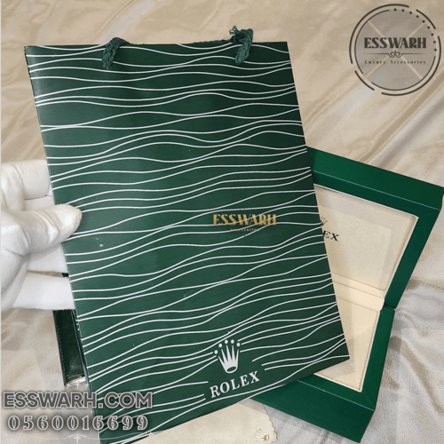 علبة ساعة رولكس طبق الاصل مع الملحقات و الكيس - اط...