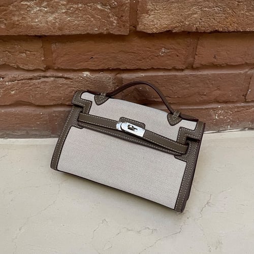 سمول باق (2) - لون بني رمادي/قماش