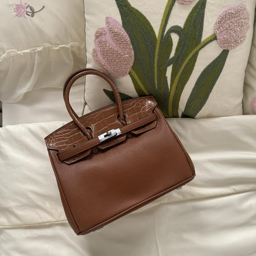 بيركن 25سم - لون جملي جلد كروك