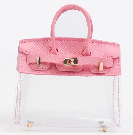 تعليقة شنط - لون زهري/ شفاف