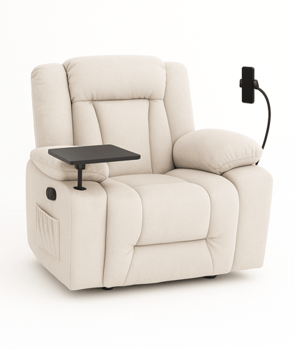 كرسي الاسترخاء المتكامل بطاولة وحامل جوال