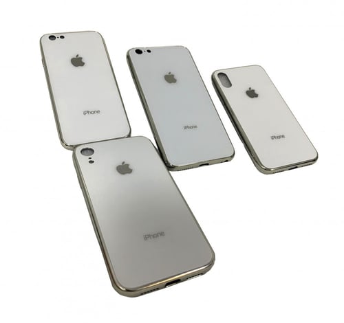 كفر ايفون زجاج فضي Silver glass case