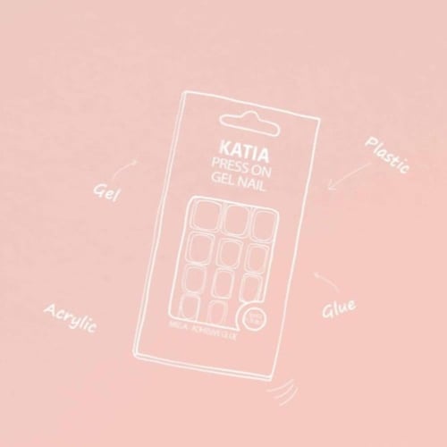 اظافر اوفال لاصق ذاتي لون فرنش شفاف 30- Katia Pres...