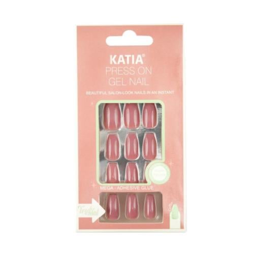 اظافر كوفين لاصق ذاتي لون نود غامق 5- Katia Press...