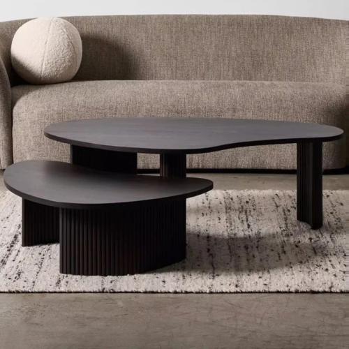 طقم طاولات قهوة خشب السنديان