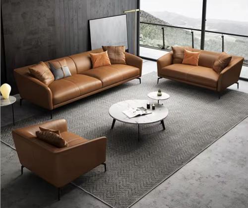 طقم كنب جلد 6 اشخاص