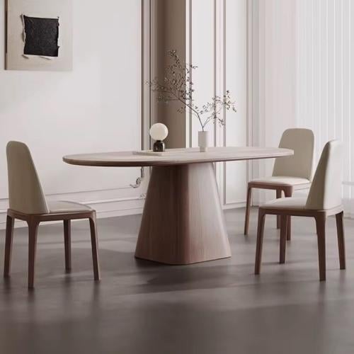 طاولة طعام قشر جوز مع سطح رخام