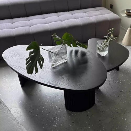 طقم طاولات قهوة خشب السنديان