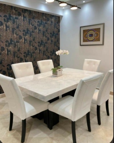 طاولة طعام ٦ اشخاص رخام