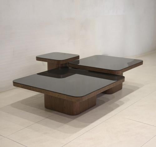 طقم طاولات قشرة الجوز