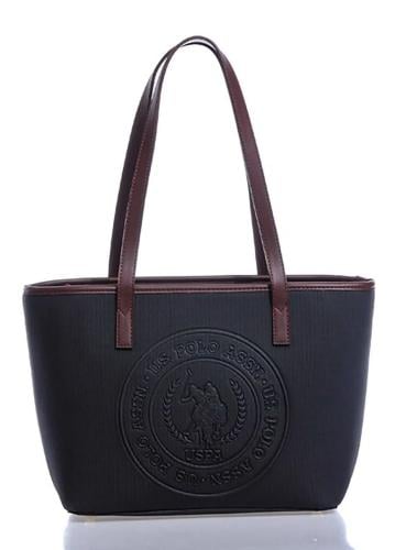 U.S POLO ASSN blue and burgundy tote bag
