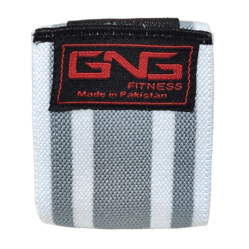 GNG FITNESS ربطة يد رياضية أبيض ورمادي