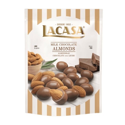 لاكاسا لوز محمص مغلف بشوكولاتة الحليب 125 جم