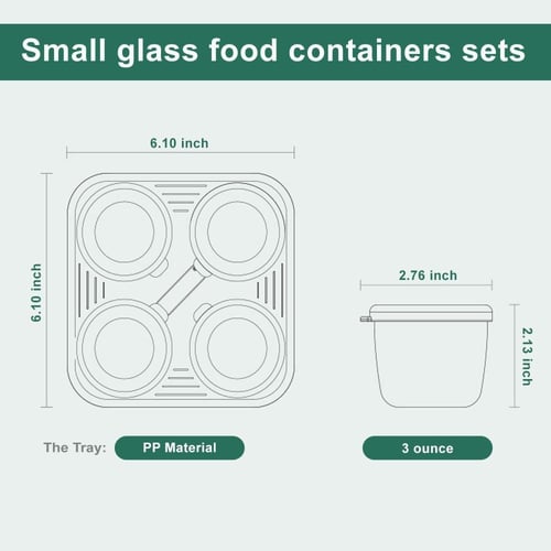 علب تخزين طعام الأطفال الزجاجية الصغيرة مع أغطية و...