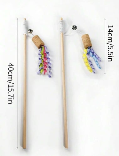 سنارة للقطط مزينة بشريط ملون