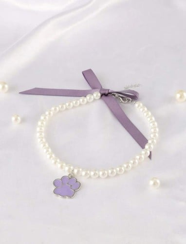 طوق للقطط من اللؤلؤ