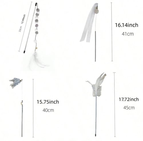 سنارة للقطط متعددة الاشكال بلون رمادي