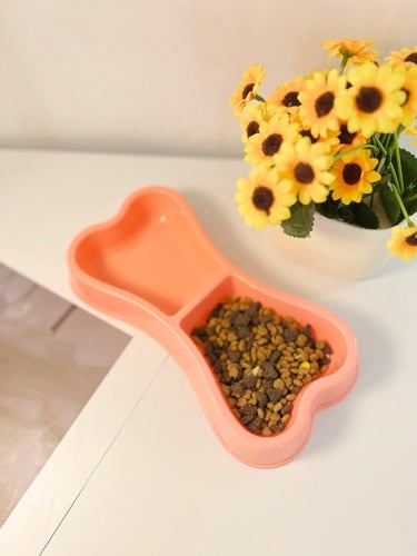 وعاء مزدوج للطعام و الماء بشكل عظمة