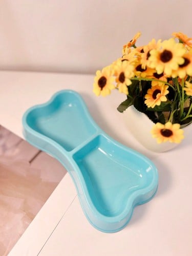 وعاء مزدوج للطعام و الماء بشكل عظمة