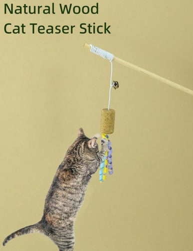 سنارة للقطط مزينة بشريط ملون