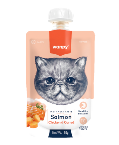 وانبي معجون بالسالمون و الدجاج و الجزر 90g