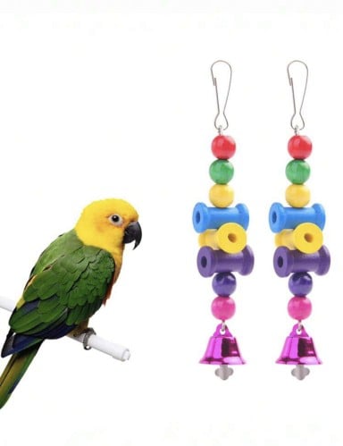 لعبة صغيرة للطيور ملونة مع جرس
