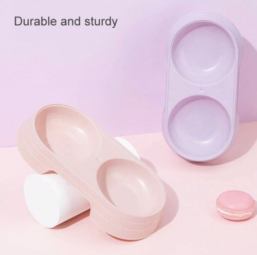 وعاء صغير مزدوج للطعام و الماء مدور