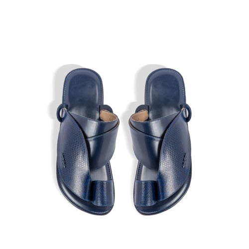 حذاء شرقي كحلي نعل نقشة الثعبان