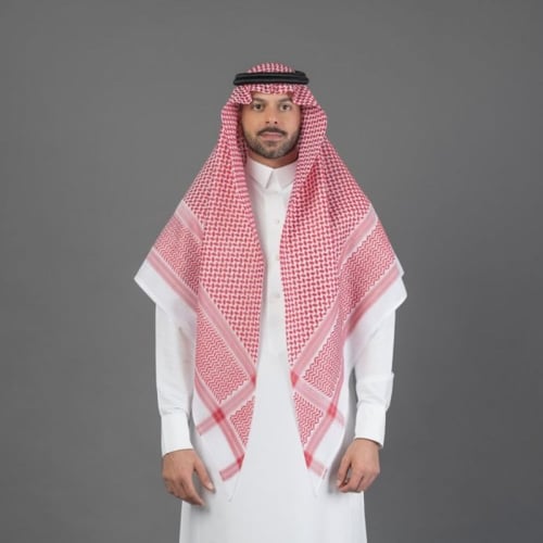 شماغ البسام بصمة 3 لون غامق