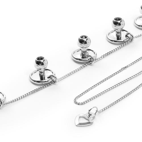 إزرار تركيبة فضي مع سلسال HS1