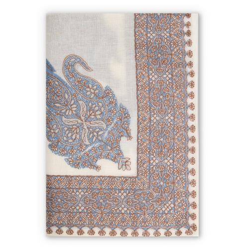 شال كشميري فاخر تطريز سماوي و جملي M1