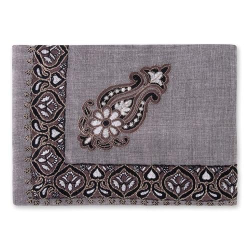 شال كشميري مرازم رصاصي غامق G2