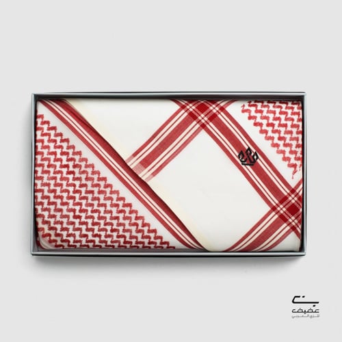 شماغ التاج أحمر بيج