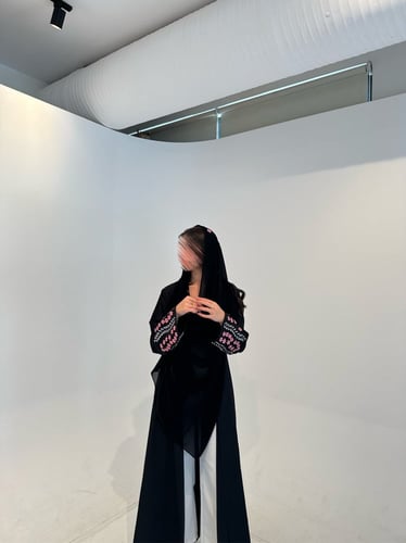 FLORAL BLACK ABAYA