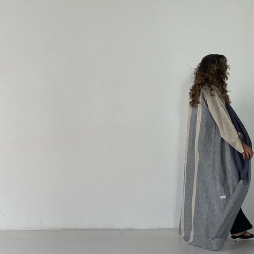 CYAN WITH BEIGE SLEEVES