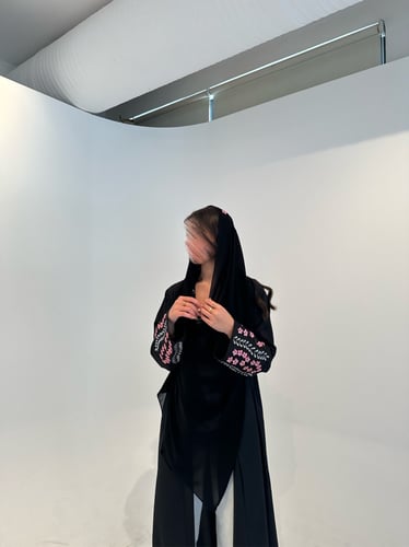 FLORAL BLACK ABAYA