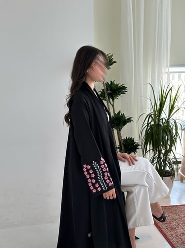 FLORAL BLACK ABAYA