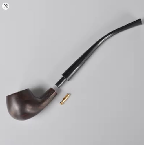 غليون تبغ خشب أبنوس ساق طويلة Churchwarden