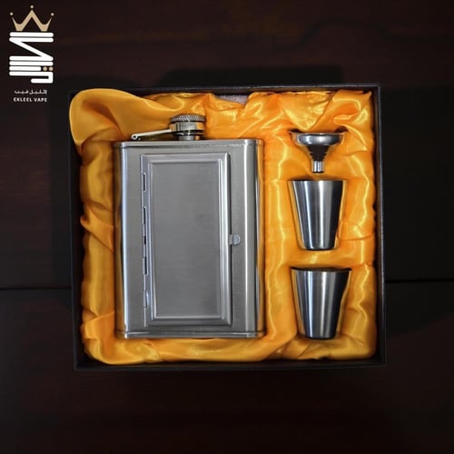 قارورة فولاذية مع كاسات - Steel flask with steel c...