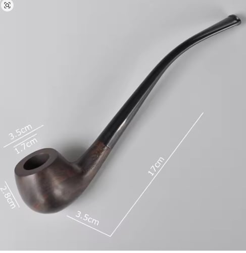 غليون تبغ خشب أبنوس ساق طويلة Churchwarden